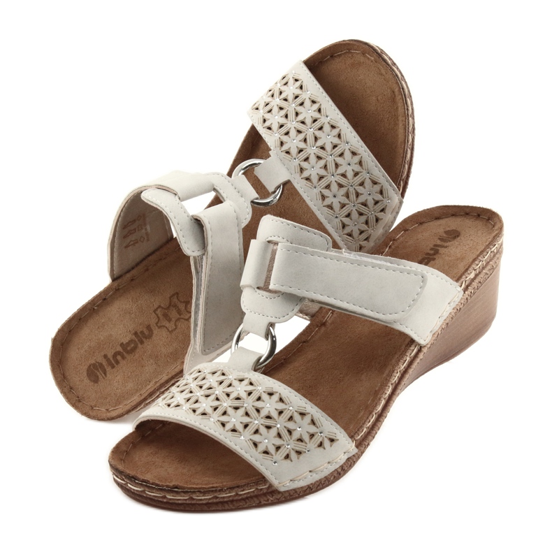 Béžové flitry na suchý zip Inblu NA03 béžový 5