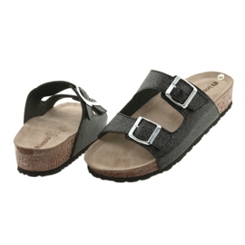 Černé dámské pantofle Inblu NM013 se stříbrnými částečkami černá 4