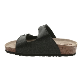 Černé dámské pantofle Inblu NM013 se stříbrnými částečkami černá 2