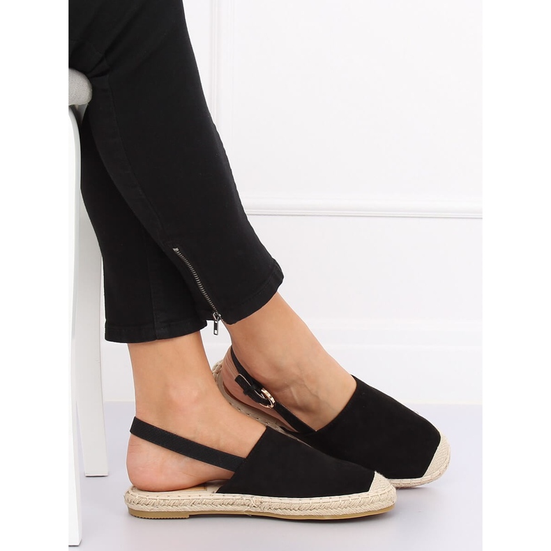 Černé espadrilky s otevřenou patou černé HH-119 Black černý 2