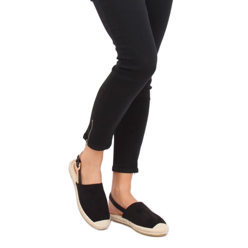 Černé espadrilky s otevřenou patou černé HH-119 Black černá 1