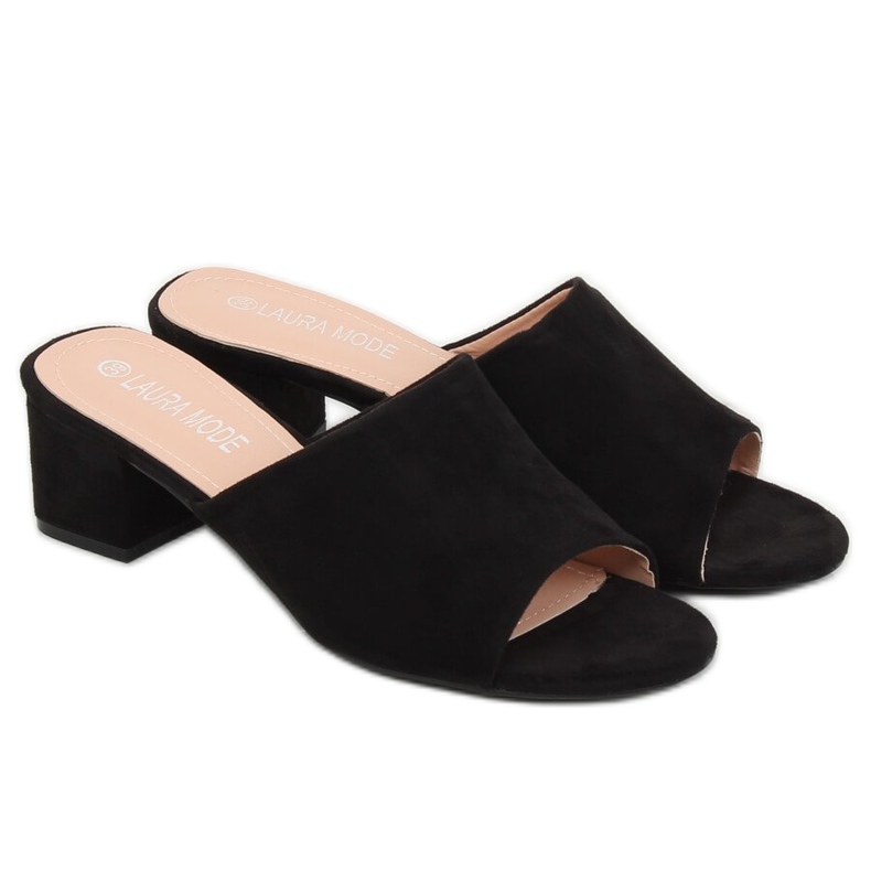 Černé vysoké podpatky QL-89 Black černá 2