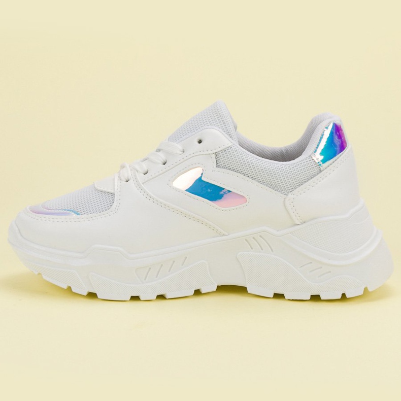 Bílé tenisky s efektem holo bílý 1