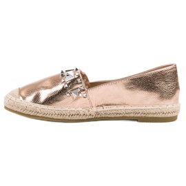 Bestelle Espadrilky s růžovými zlatými cvočky žluť 1