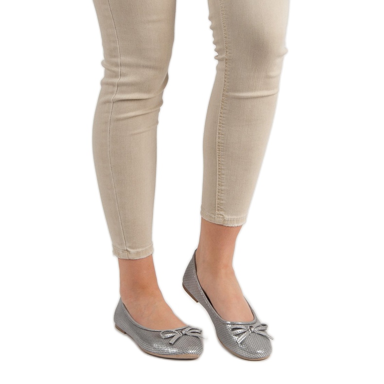 Evento Stříbrná baletka s mašlí šedá 1