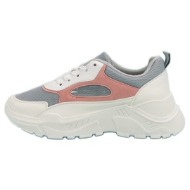 Tenisky Na Platformě bílý šedá růžový 1