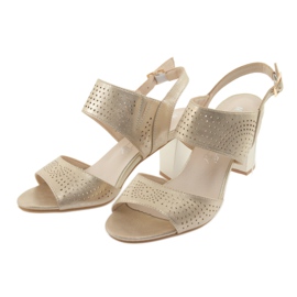 M.Daszyński Sandály s koženou stélkou Daszyński žluť 3