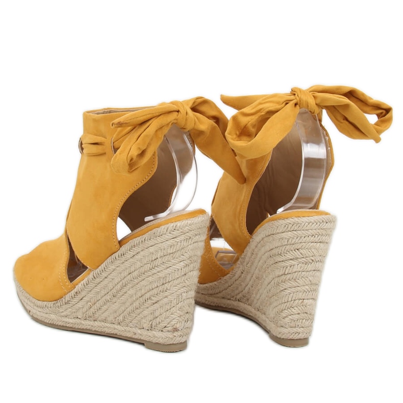 Žluté espadrilky na klíncích žluté LM-023 žluté žluť 1