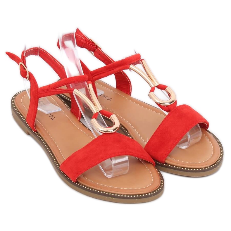 Červené dámské sandály WL024 Red červený 2