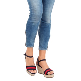 Espadrilky na klíncích námořnická modrá 9072 modrá 2