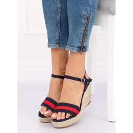 Espadrilky na klíncích námořnická modrá 9072 modrá 1