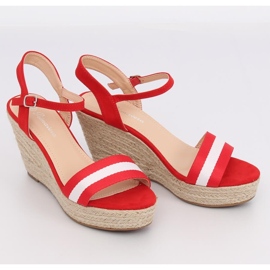 Červené espadrilky na klíncích, červené 9072 červené červený 1