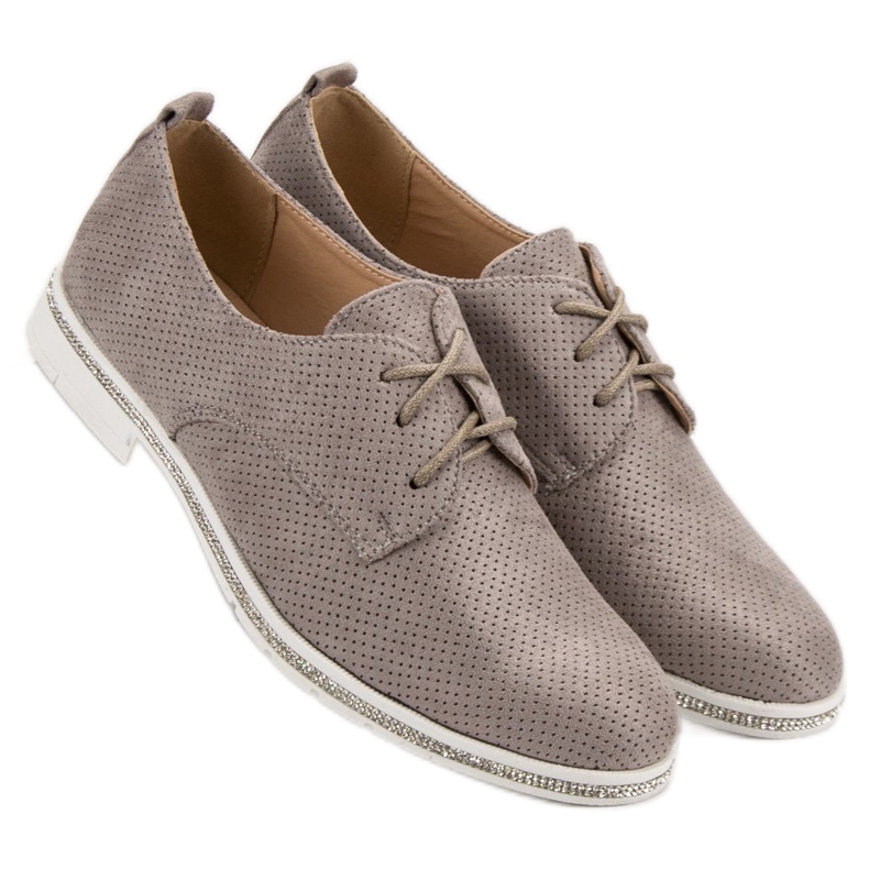 Seastar Šedé brogues s krystaly šedá 1