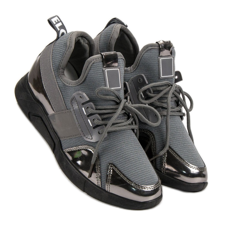 Šedé nazouvací tenisky šedá 2