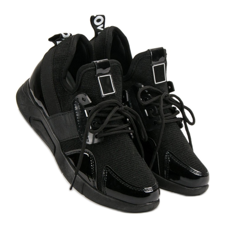 Černé nazouvací tenisky černá 1