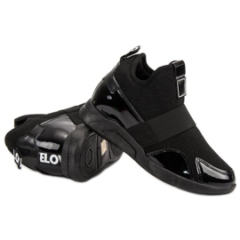 Nazouvací tenisky na klínku černá 1 Nazouvací tenisky na klínku černá 1