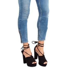 Černé sandály na platformě LM-058 Black černá 1