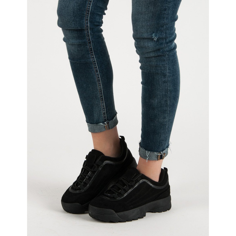 Černé semišové tenisky černá 1