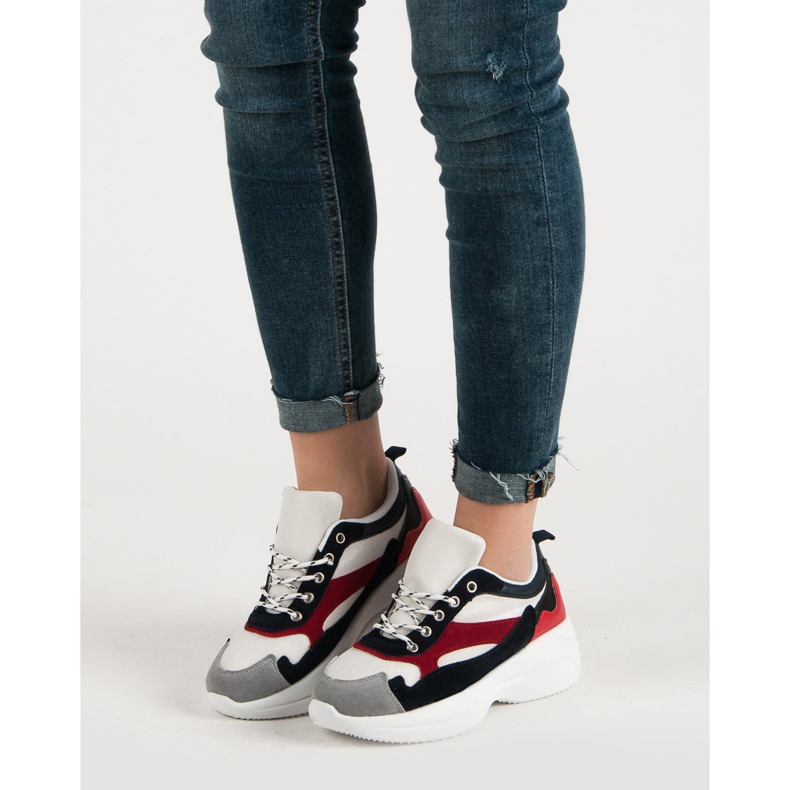 Módní obuv na platformě bílý vícebarevný 1