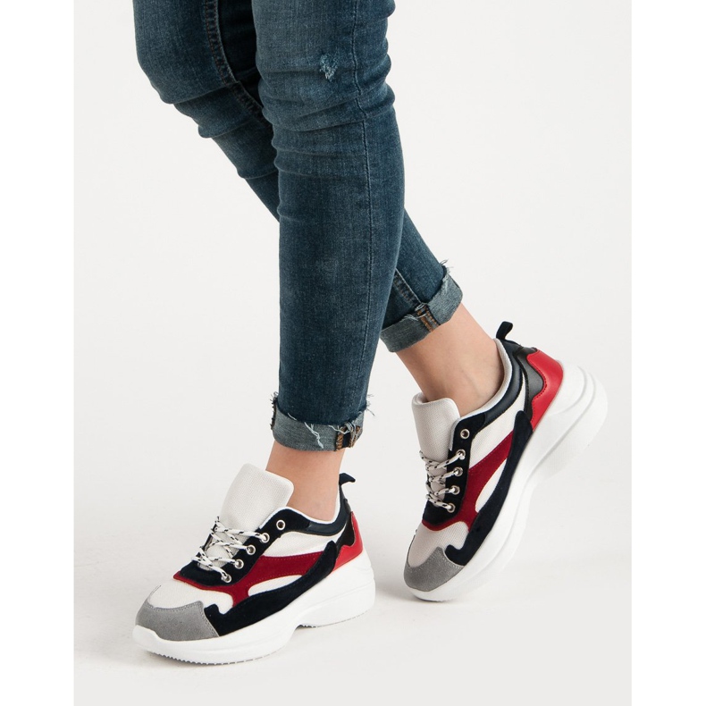 Módní obuv na platformě bílý vícebarevný 2