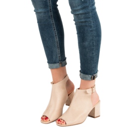 Super Mode Postavené Sandály Na Baru hnědý 1