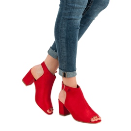 Super Mode Postavené Sandály Na Baru červený 1