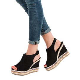 Nio Nio Vestavěné klínové sandály černá 1