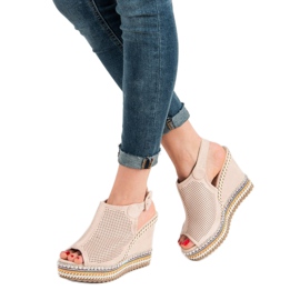 Nio Nio Vestavěné klínové sandály růžový 1