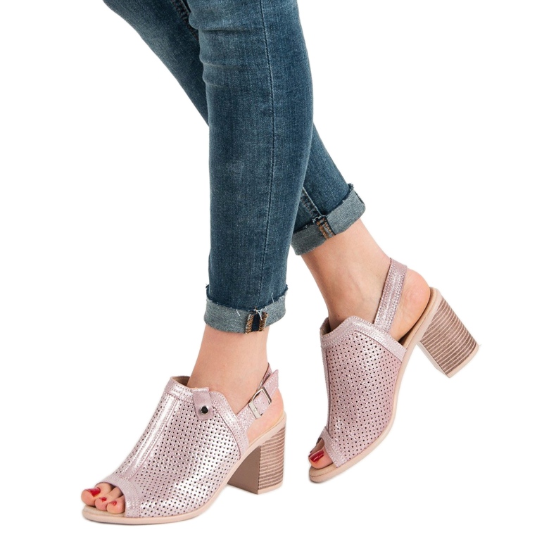 Filippo Kožené sandály růžový 2