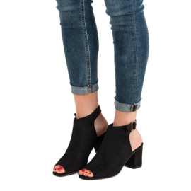 Super Mode Postavené Sandály Na Baru černá 1 Super Mode Postavené Sandály Na Baru černá 1