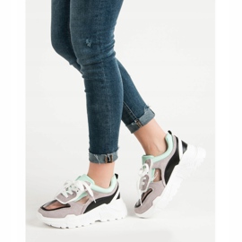 SHELOVET Průhledné tenisky na platformě šedá 1