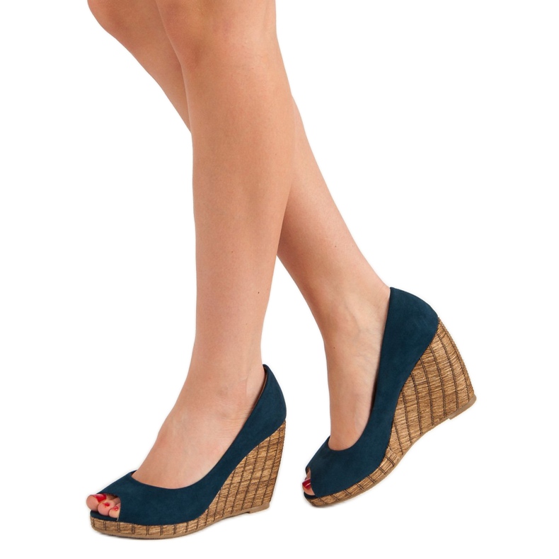 Corina Navy Open Toe lodičky modrý 2