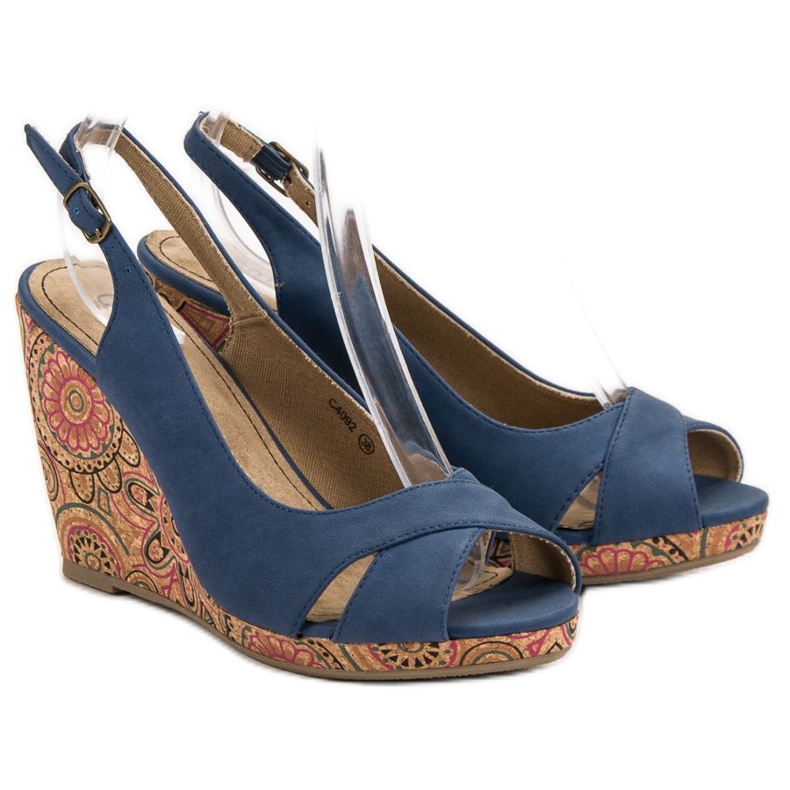 Corina Módní etno sandály modrý 1