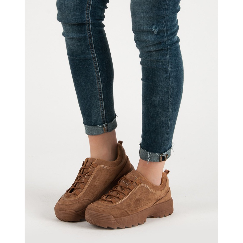 Velbloudí semišové tenisky hnědý 1