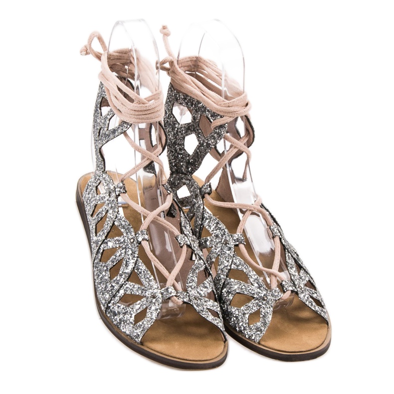 Corina Třpytivé sandály šedá 1