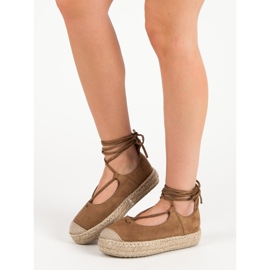 Corina Velbloudí vázané espadrilky hnědý 1 Corina Velbloudí vázané espadrilky hnědý 1