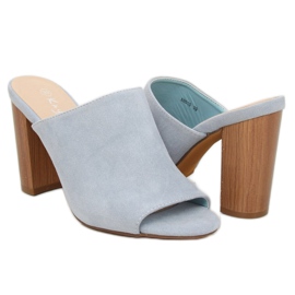 Modrá 88010 Modré vysoké podpatky modrý 2