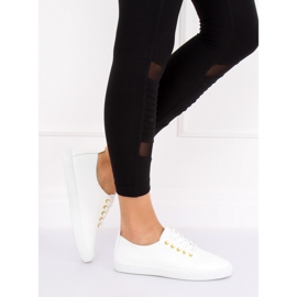 Bílé dámské tenisky WD009 BÍLÁ / ŽLUTÁ bílý 2