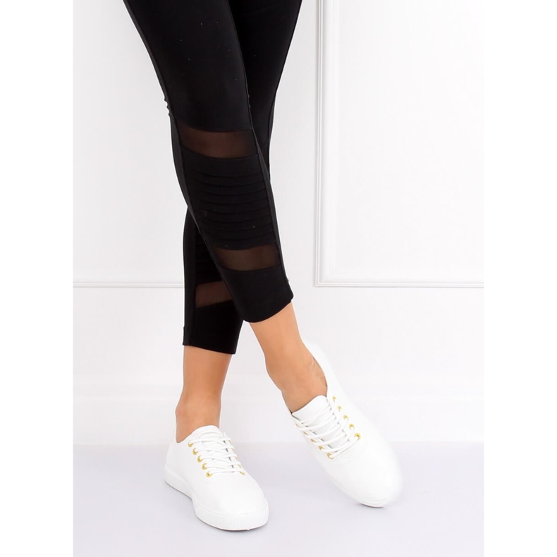 Bílé dámské tenisky WD009 BÍLÁ / ŽLUTÁ bílý 1