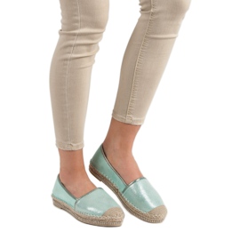 Lucky Shoes Espadrilky máty s krystaly zelený 1