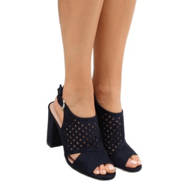 Tmavě modré prolamované sandály WED557 Azul námořnická modrá 1