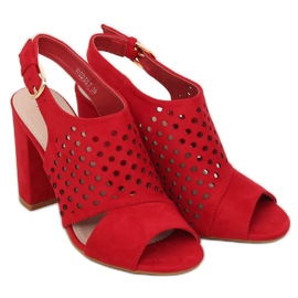 Červené prolamované sandály WED557 Rojo červený 2