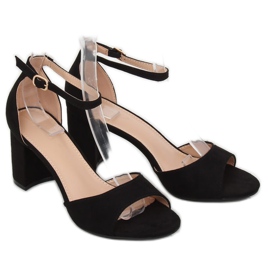 Černé sandály na vysokém podpatku VV-24 Black černá 1