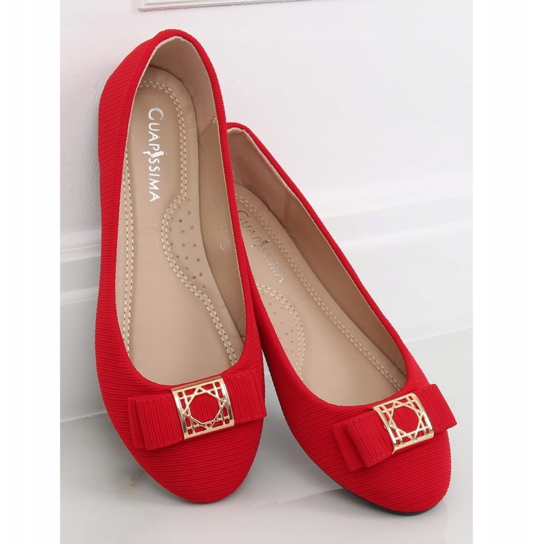 Červené dámské balerínky JM6675Q Rojo červený 2