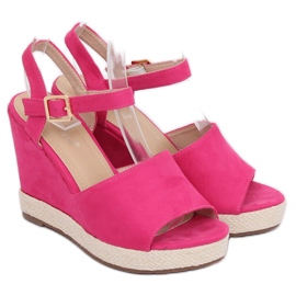 Růžové sandály na klínku FD-5M14 Fuschia růžový 1