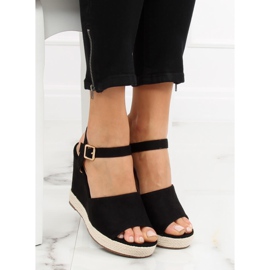 Černé sandály na klínku černé FD-5M14 Black černá 2