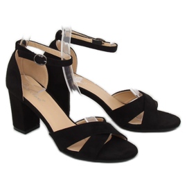 Černé sandály FH-3M26 Black na sloupku černý 1