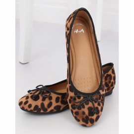 Dámské velbloudí leopardí baleríny H9021 Camel hnědý 2