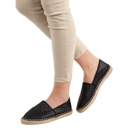 Cm Paris Třpytivé černé espadrilky černá 1