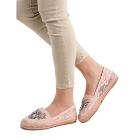Bestelle Krajkové espadrilky s ornamenty růžový 2